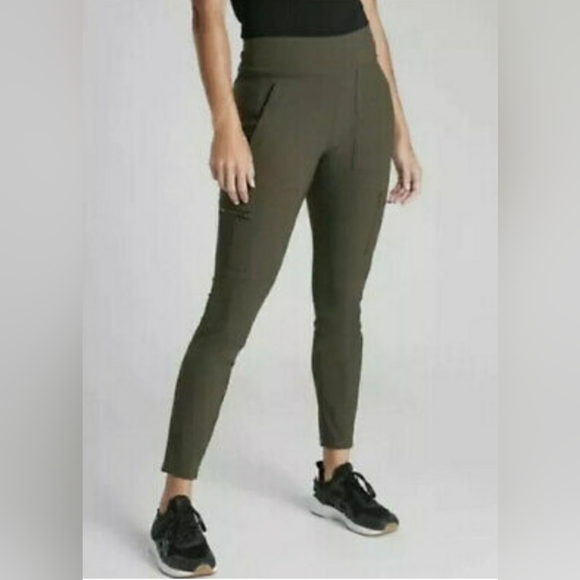 Athleta Pants - Athleta cargo legging pants olive green size 4